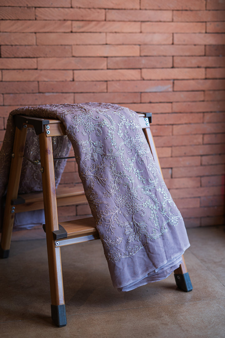 Thread embroidered georgettes in pastels