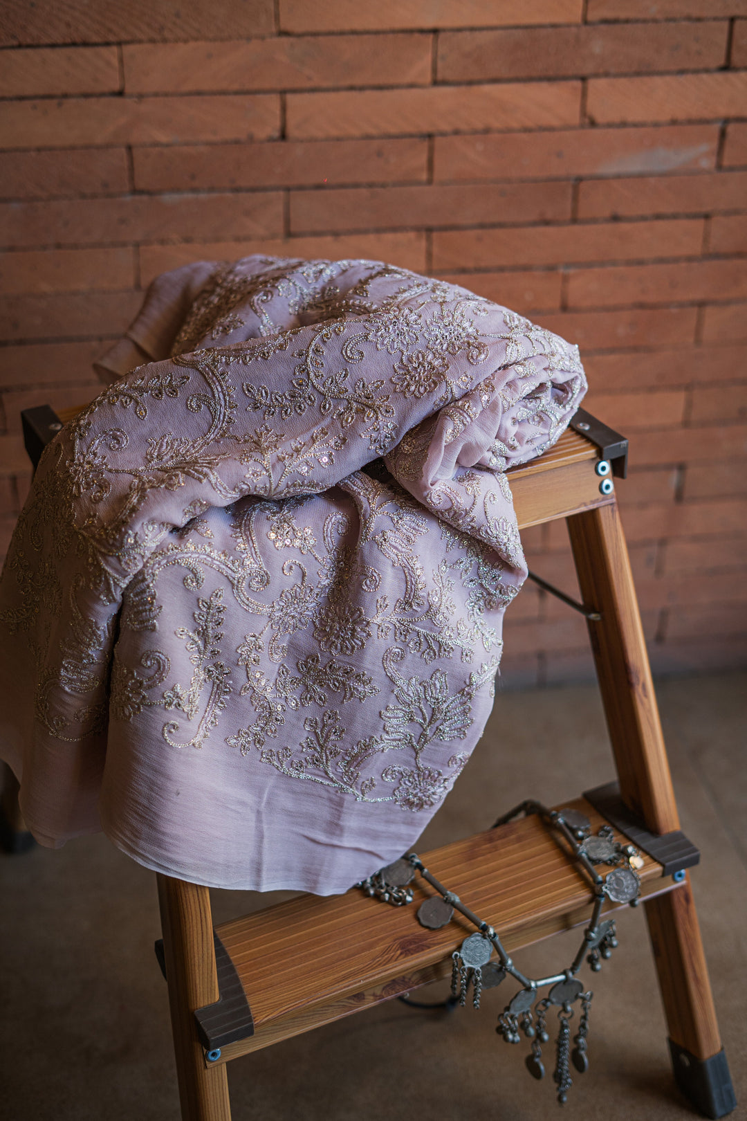 Thread embroidered georgettes in pastels